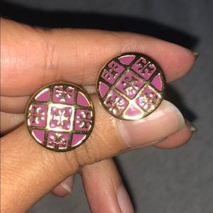 Tory burch studs- Gold/Hot pink
